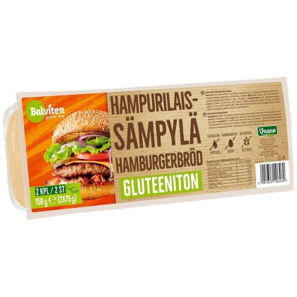 Balviten Gluteeniton hampurilaissämpylä 2 x 75g